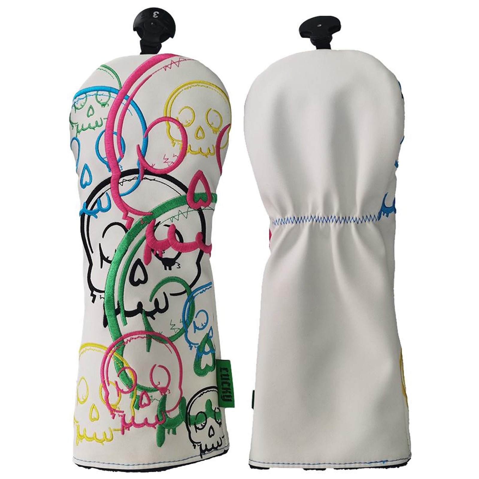 Legend Golf Club Lucky Skulls Headcovers - White / Colours