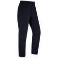 A pair of black pants stands upright showcasing a tailored design with a smooth fabric finish featuring pockets and a zip fly emphasizing a formal yet modern style suitable for various occasions