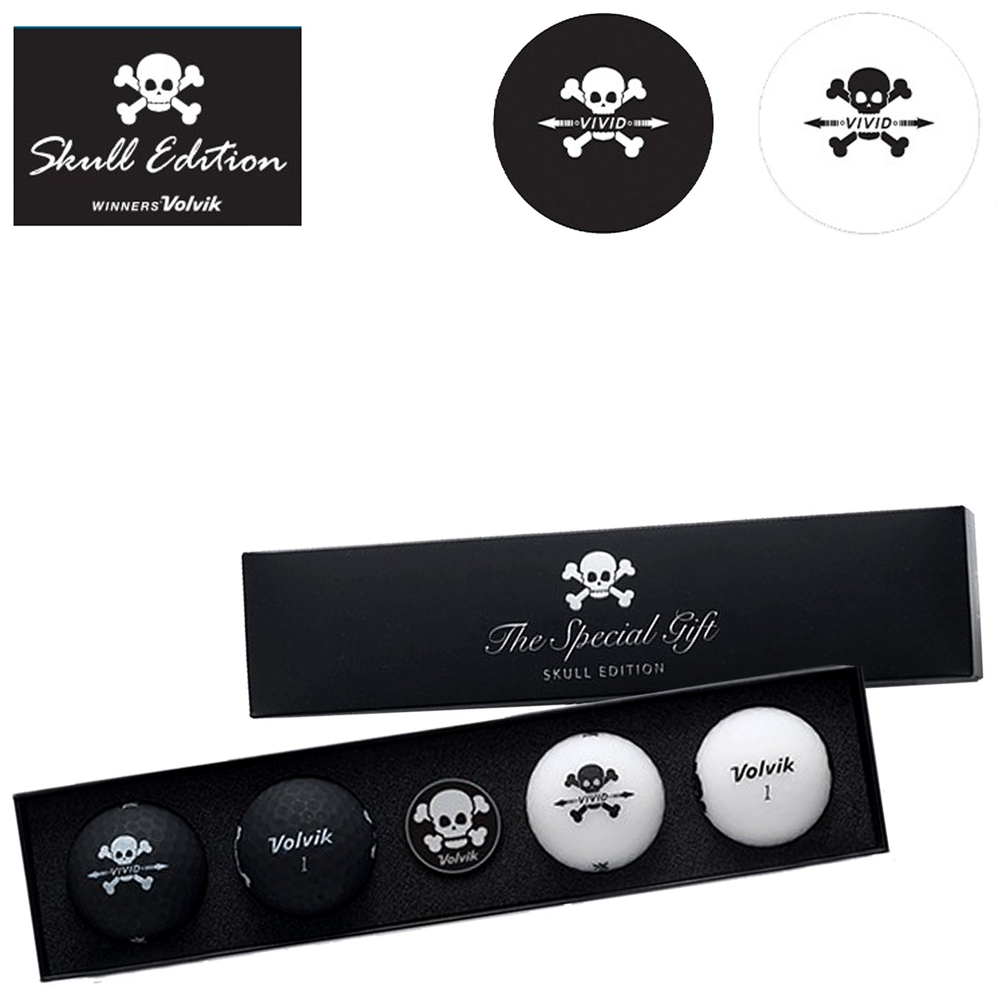 Volvik Vivid Golf Balls Special Edition Skull Pack