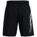 Black athletic shorts with an elastic waistband hang vertically displaying smooth fabric in a simple design suitable for exercise or casual wear without any visible pockets or embellishments.