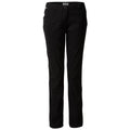 Black pants are displayed standing upright their design features pockets a button closure and a straight-leg fit suitable for casual or semi-formal wear in various environments.