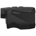 A handheld device labeled FOCUS S is designed for viewing or measuring distances. It features a textured grip and a cylindrical eyepiece, suitable for outdoor activities like golfing or hunting.