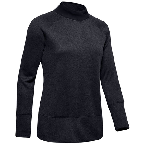 A black sweatshirt with a high collar features long sleeves and a relaxed fit it is designed for casual wear or light outdoor activities.