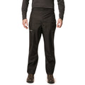 Black waterproof pants are worn by a person standing upright in a neutral pose in a plain background, suitable for outdoor activities in wet conditions.