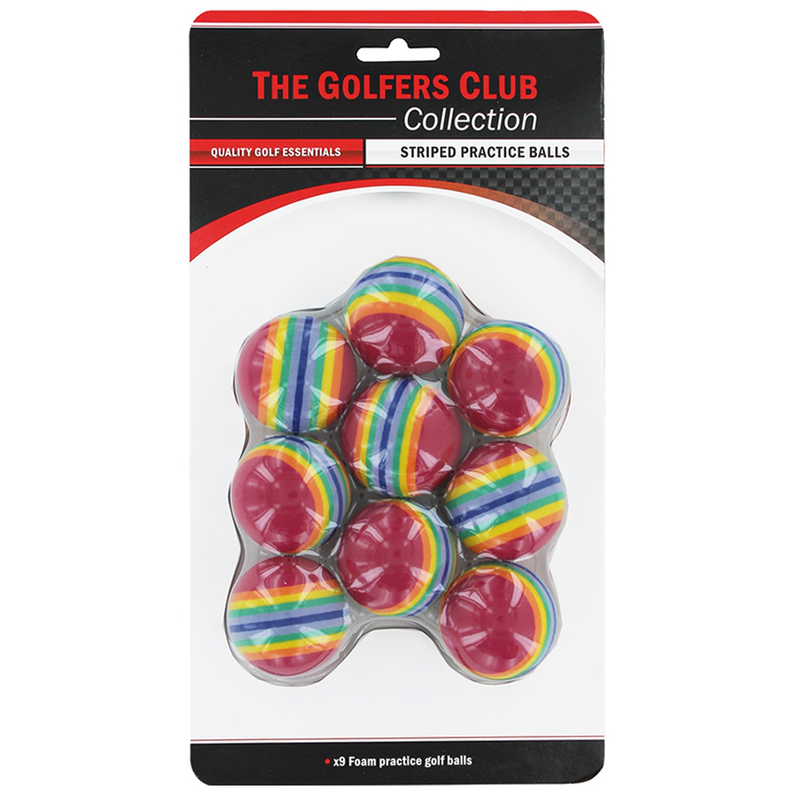 Golfers Club Collection Rainbow Striped Practice Golf Balls