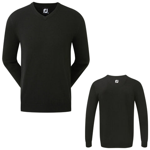 A dark green sweater is displayed from two angles showcasing its v-neck design and long sleeves. It is set against a plain background emphasizing its style and texture.