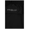 A black garment is displayed with an elastic waistband and a label featuring the word PROQUIP embroidered in white. The background is plain and unobtrusive.