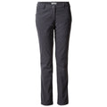 Dark gray pants are displayed standing upright showcasing a slim fit design with a button closure and pockets presenting a casual appearance suitable for outdoor or daily wear.