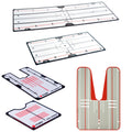 A set of various training mats arranged in different orientations features alignment guides and markings for drills and exercises, set against a neutral background suitable for indoor training environments.Pure2Improve Putting Mirror
