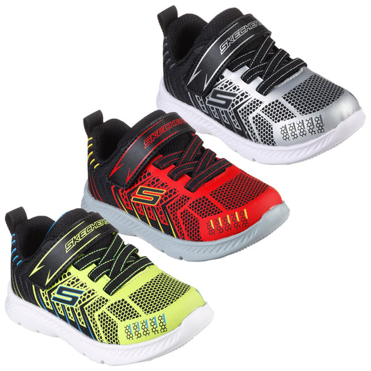 A trio of athletic sneakers in red black and yellow colors is displayed side by side showcasing mesh designs and elastic laces intended for active wear in casual or sports settings.