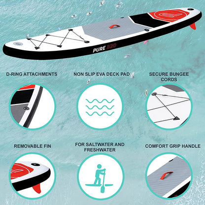 Pure4Fun Inflatable Racing Stand-Up Paddle SUP Board Set