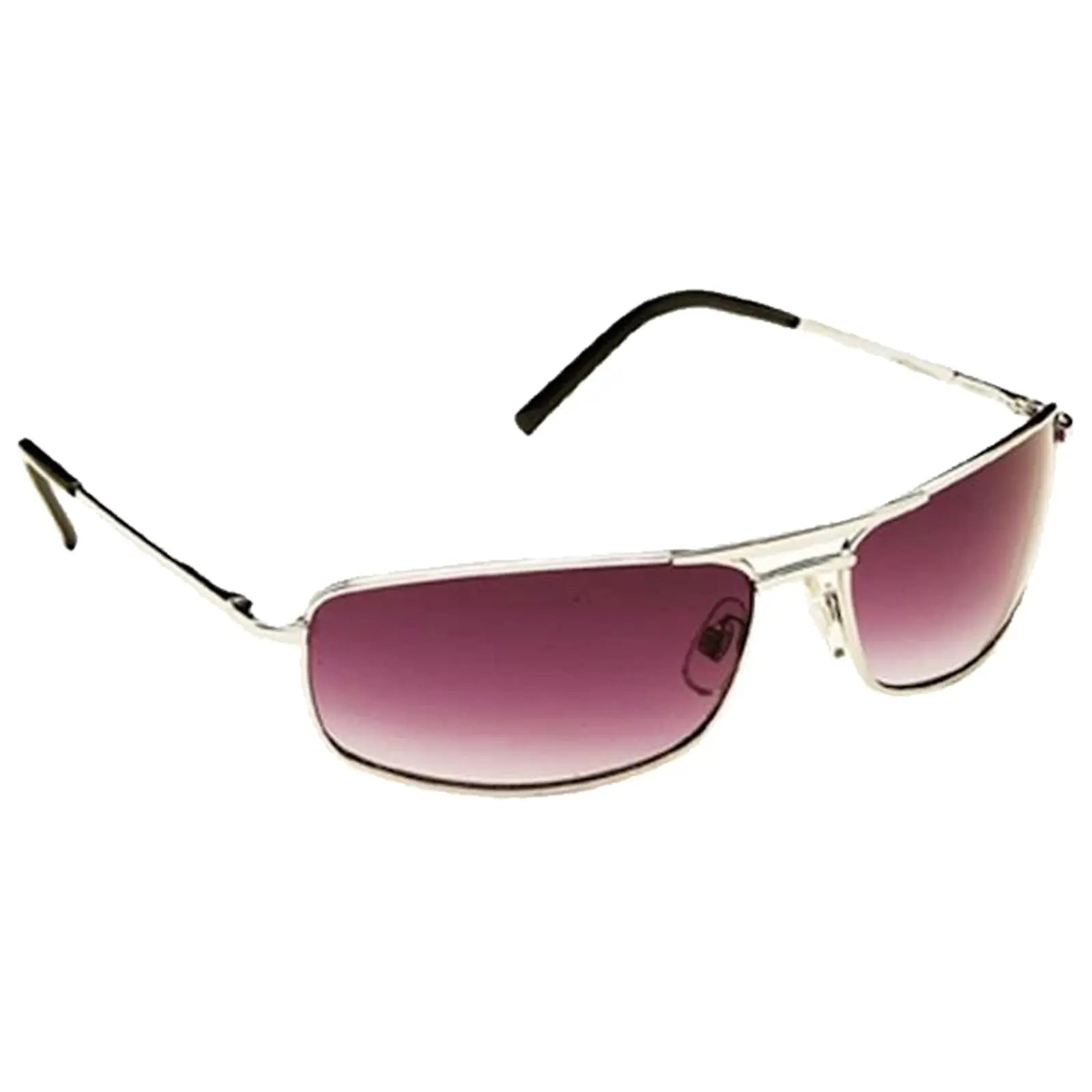 Sunglasses with blue tinted lenses rest on a flat surface reflecting light suggesting a casual outdoor environment typically associated with sunny weather.