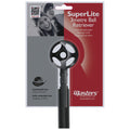 A ball retriever designed for retrieving golf balls extends to three meters and compacts to fifty centimeters featuring a lightweight telescopic shaft displayed on a packaging background with images of happy people.