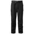 Black pants are displayed standing up with a belt attached at the waist featuring side pockets designed for utility use in casual or outdoor contexts.