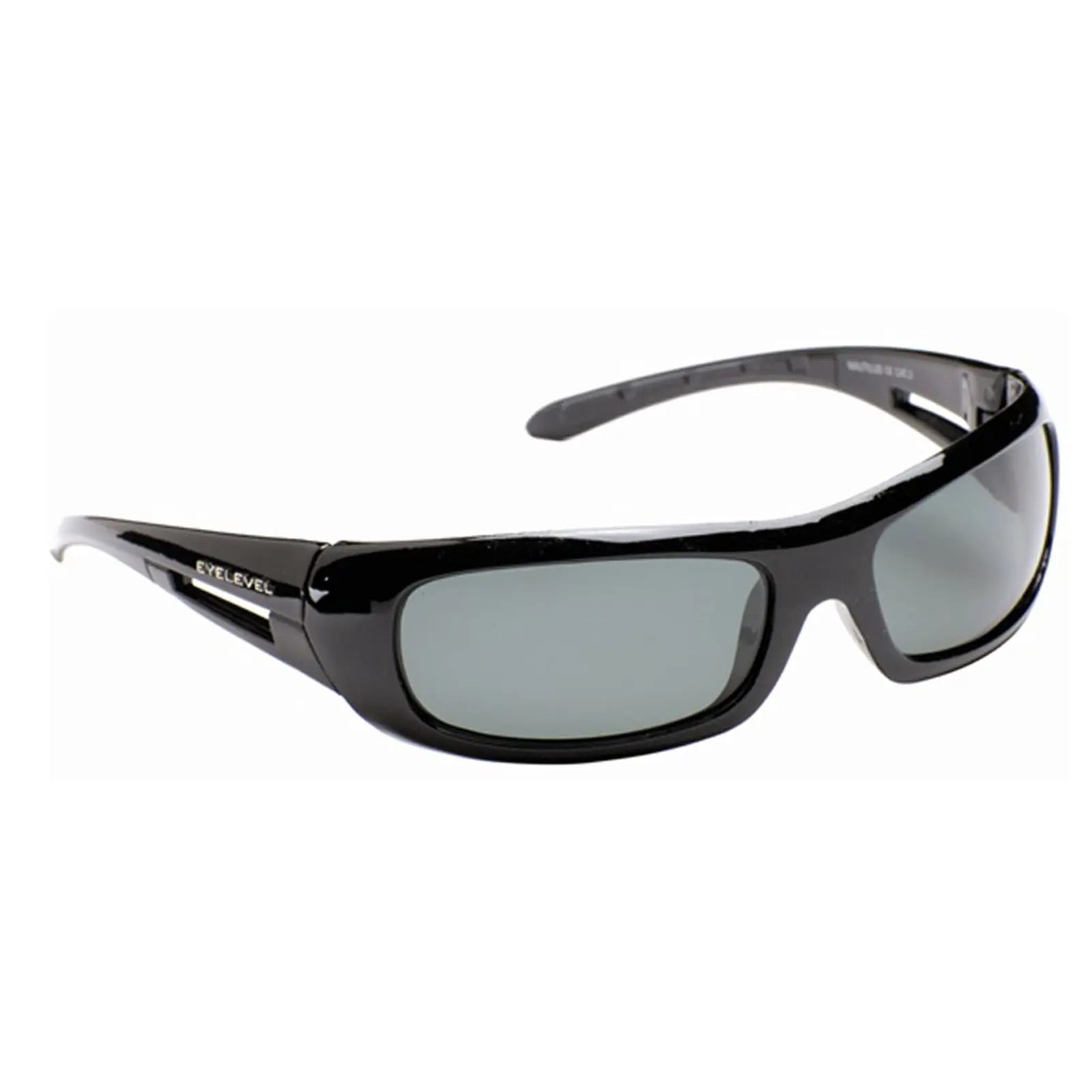 Black sunglasses are positioned facing forward showcasing a sleek design with dark lenses reflecting light they are typically used to shield eyes from sunlight outdoors