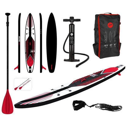 Pure4Fun Inflatable Racing Stand-Up Paddle SUP Board Set